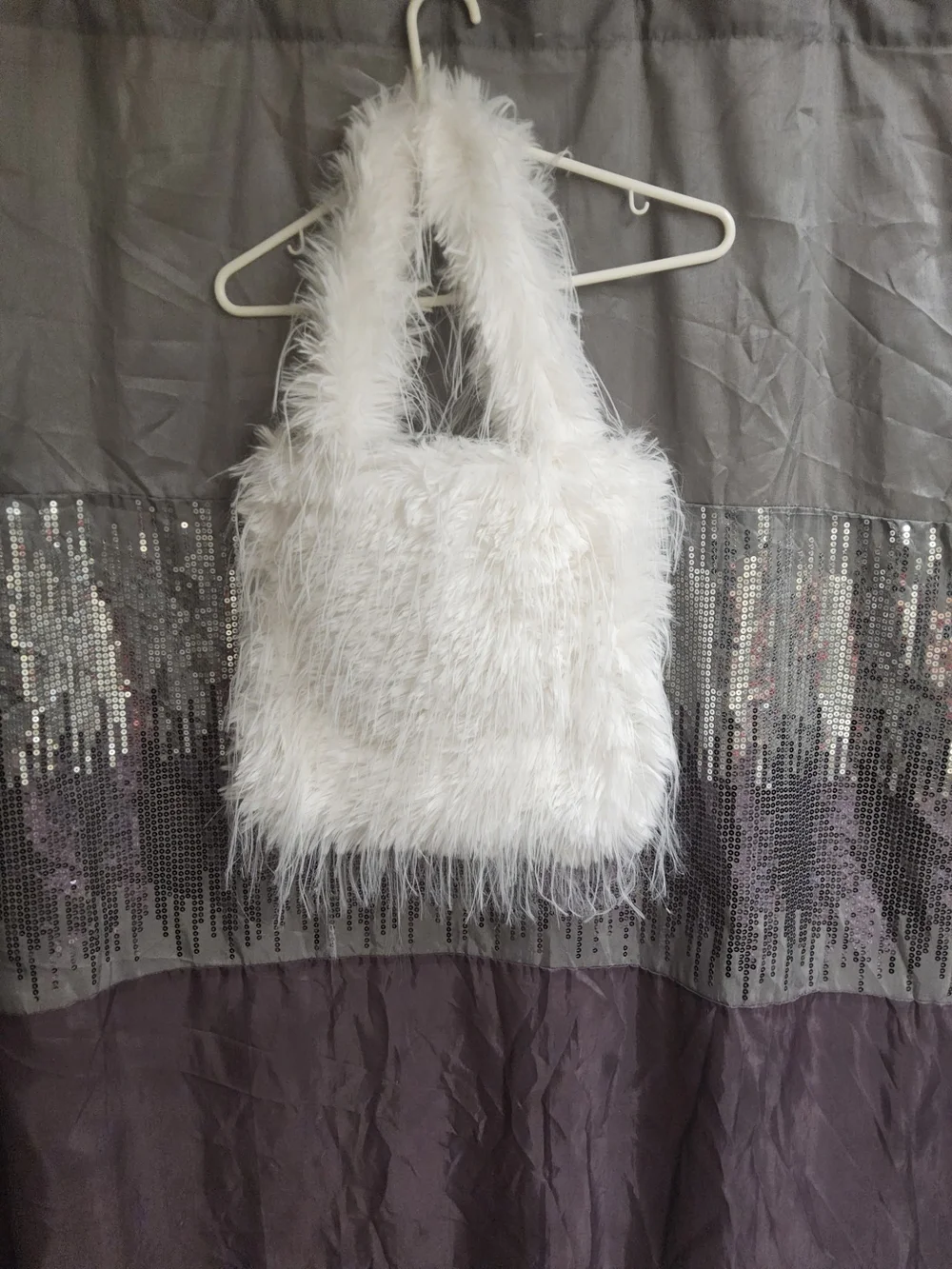White Faux Fur Tote Bag From Dolls kill